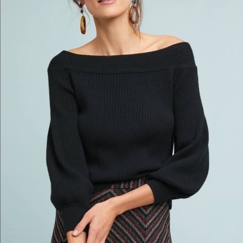 Anthropologie MOTH Dancer Off the Shoulder Sweater